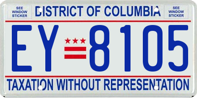 DC license plate EY8105