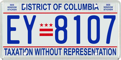 DC license plate EY8107