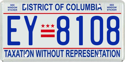 DC license plate EY8108