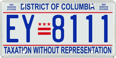 DC license plate EY8111