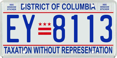 DC license plate EY8113