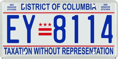 DC license plate EY8114