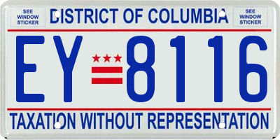 DC license plate EY8116