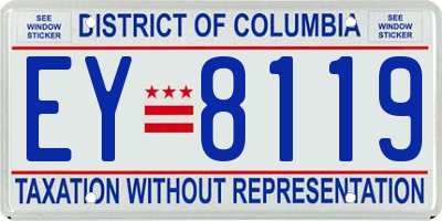 DC license plate EY8119