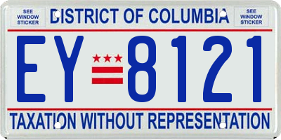 DC license plate EY8121