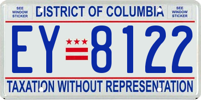 DC license plate EY8122