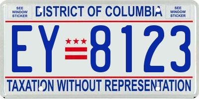 DC license plate EY8123