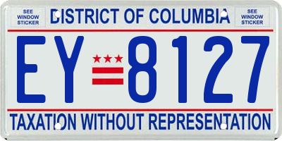 DC license plate EY8127