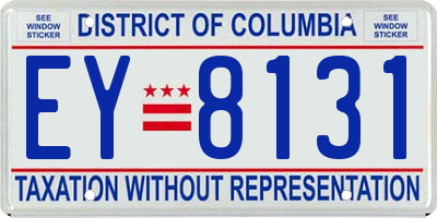 DC license plate EY8131