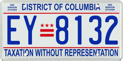 DC license plate EY8132