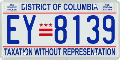 DC license plate EY8139