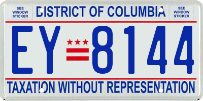 DC license plate EY8144