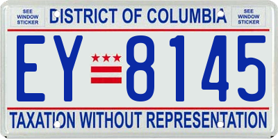 DC license plate EY8145