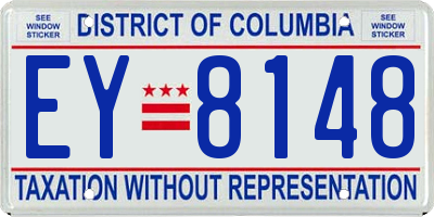 DC license plate EY8148