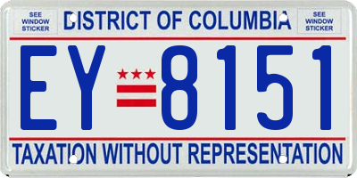 DC license plate EY8151