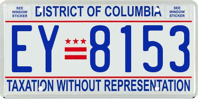 DC license plate EY8153