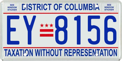 DC license plate EY8156