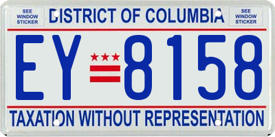 DC license plate EY8158