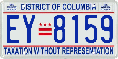 DC license plate EY8159