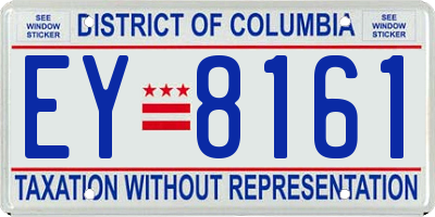 DC license plate EY8161