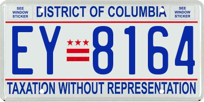 DC license plate EY8164