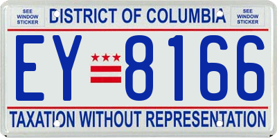 DC license plate EY8166