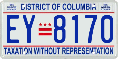 DC license plate EY8170