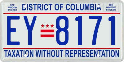 DC license plate EY8171