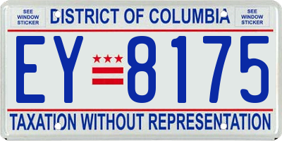 DC license plate EY8175