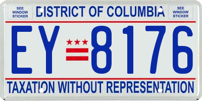 DC license plate EY8176