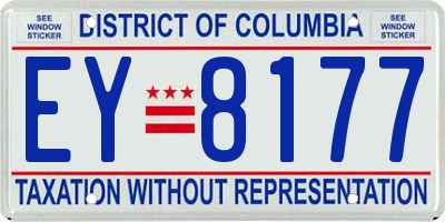 DC license plate EY8177