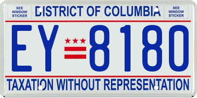 DC license plate EY8180