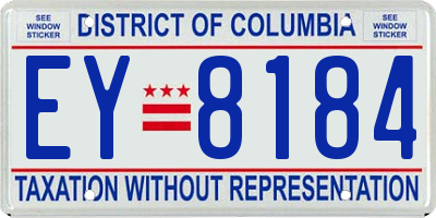 DC license plate EY8184