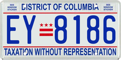 DC license plate EY8186