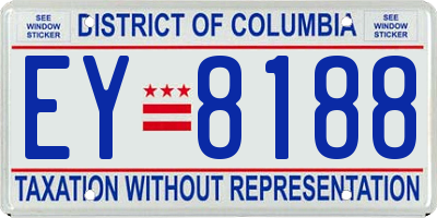 DC license plate EY8188