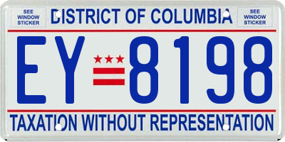 DC license plate EY8198