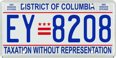 DC license plate EY8208