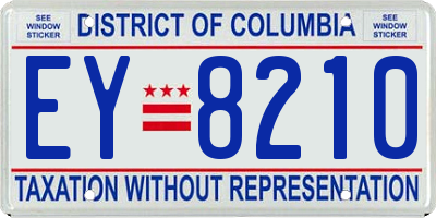 DC license plate EY8210