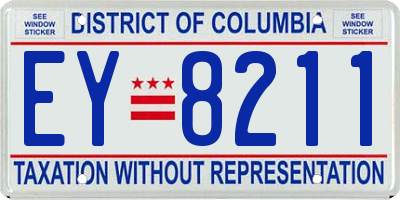 DC license plate EY8211