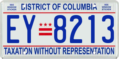 DC license plate EY8213