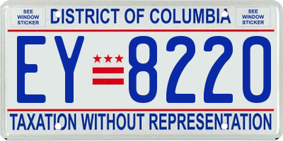 DC license plate EY8220