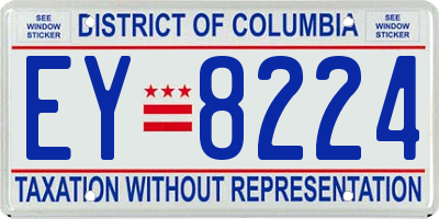 DC license plate EY8224