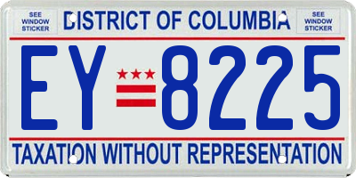 DC license plate EY8225