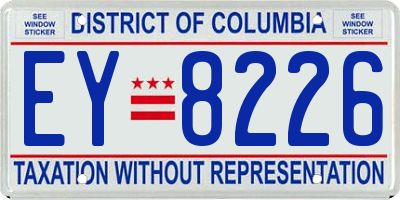 DC license plate EY8226