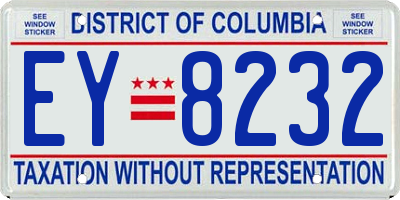 DC license plate EY8232