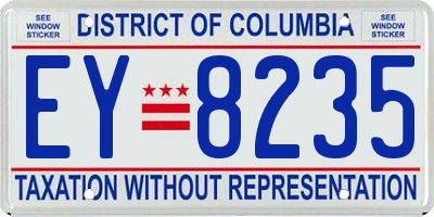 DC license plate EY8235