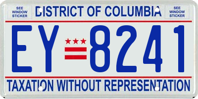 DC license plate EY8241