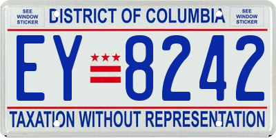 DC license plate EY8242