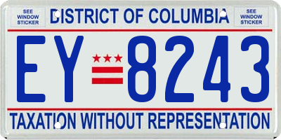 DC license plate EY8243