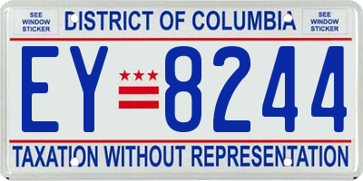 DC license plate EY8244